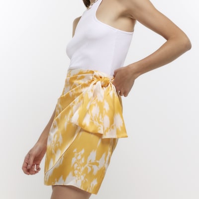 Orange wrap 2024 skirt river island