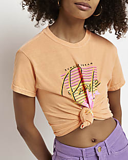 Orange graphic knot t-shirt