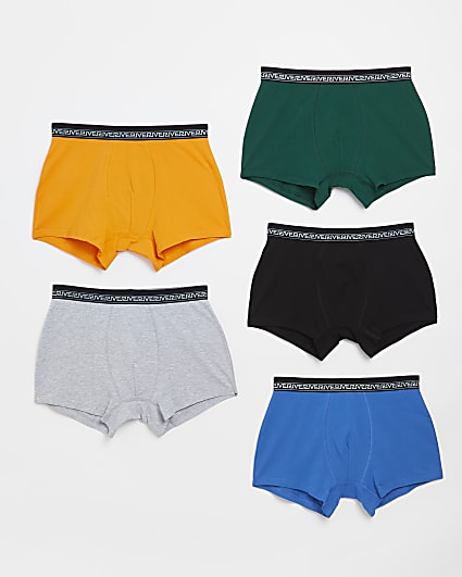 Orange Greek key print boxer shorts 5 pack
