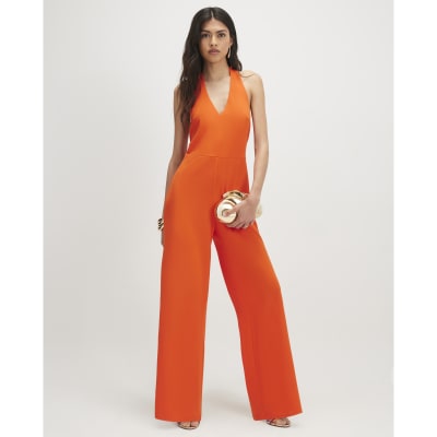 Orange Halter Neck Jumpsuit