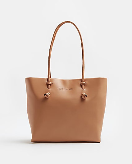 Orange knot detail shopper bag