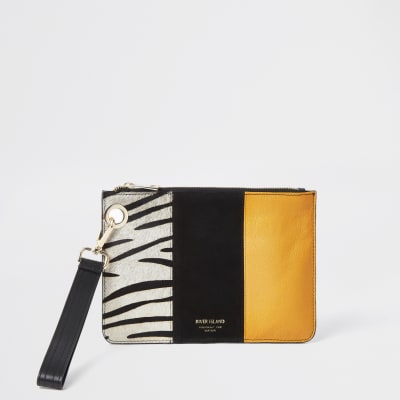 yellow clutch bag river island