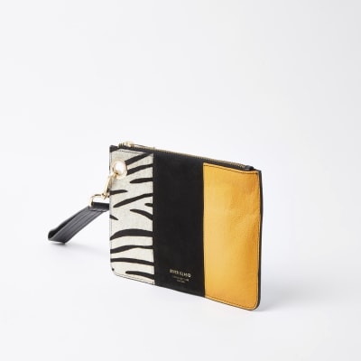 yellow clutch bag river island