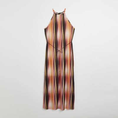 Orange ombre midi dress