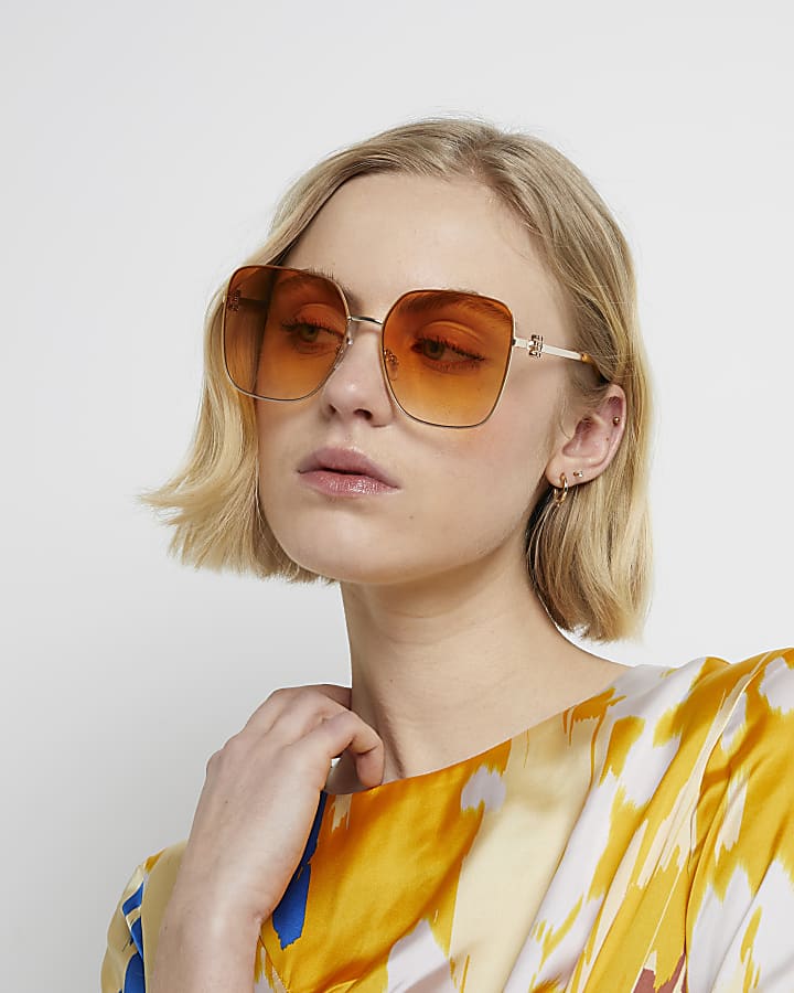 Orange oversized sunglasses