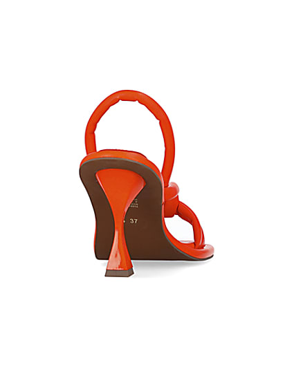 360 degree animation of product Orange padded heeled sandals frame-10