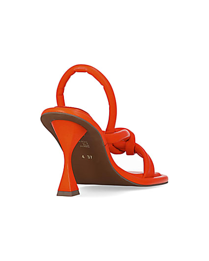 360 degree animation of product Orange padded heeled sandals frame-11