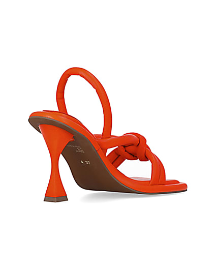 360 degree animation of product Orange padded heeled sandals frame-12