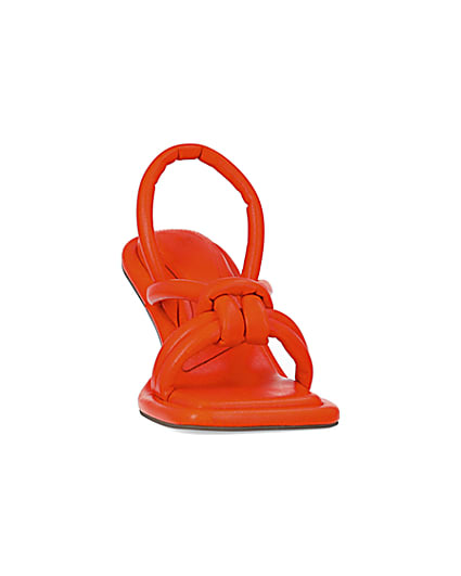360 degree animation of product Orange padded heeled sandals frame-20