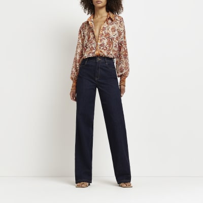 Orange paisley blouse