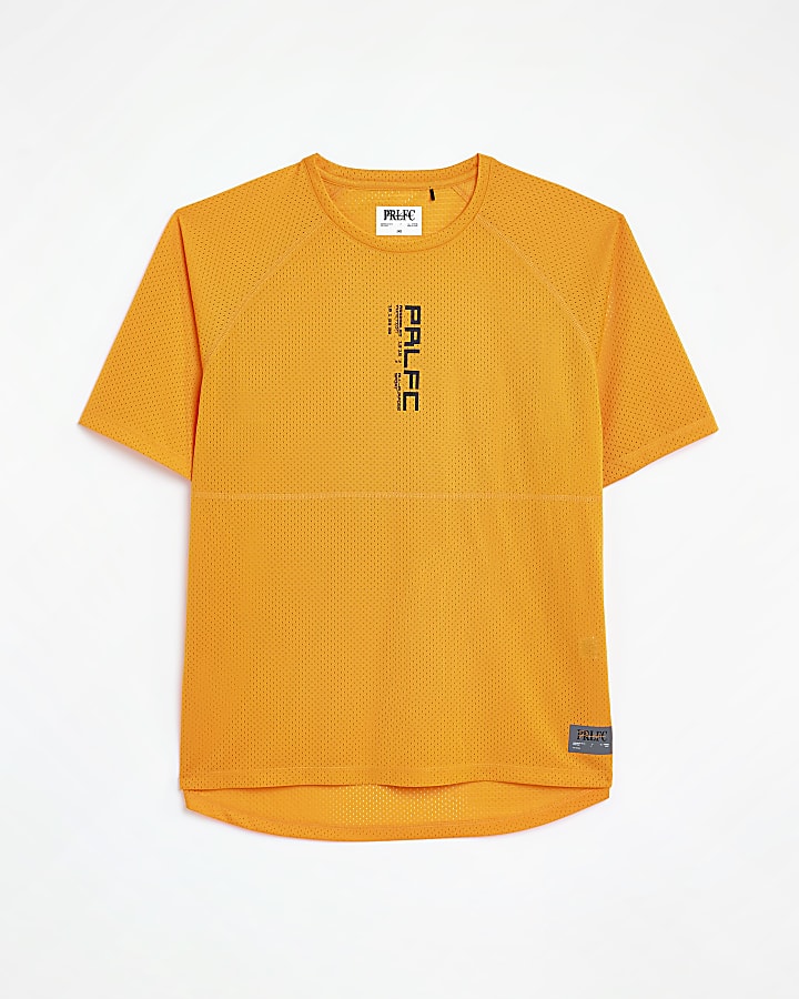 Orange prolific regular fit mesh t-shirt