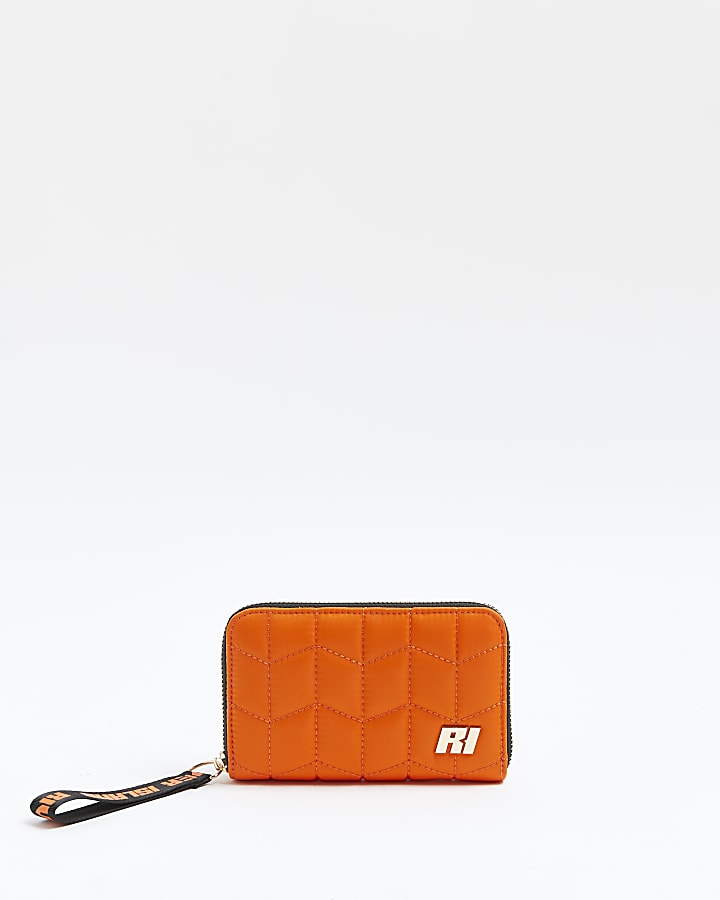 Orange quilted purse