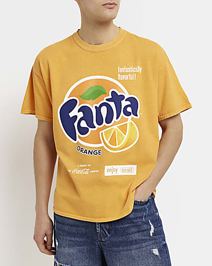 Orange Regular fit graphic t-shirt