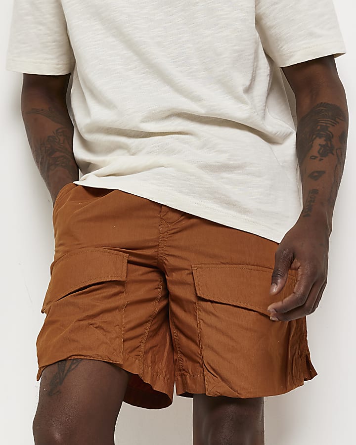 Orange Regular fit pocket Shorts