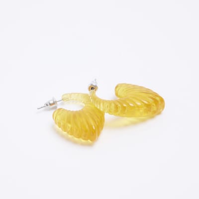 Orange resin hoop earrings River Island