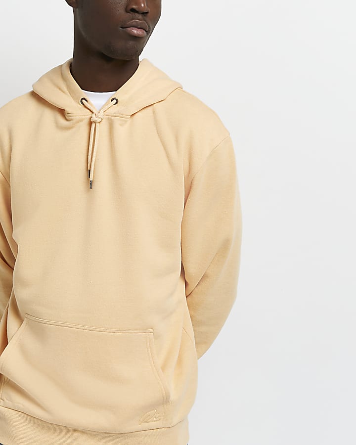 Orange RI branded regular fit hoodie