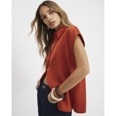 Satin Short Sleeve Relaxed Fit Shirt