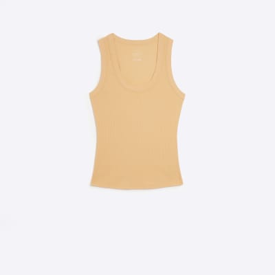 Orange Scoop Vest Top