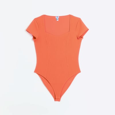 Orange Short Sleeve Bodysuit River Island