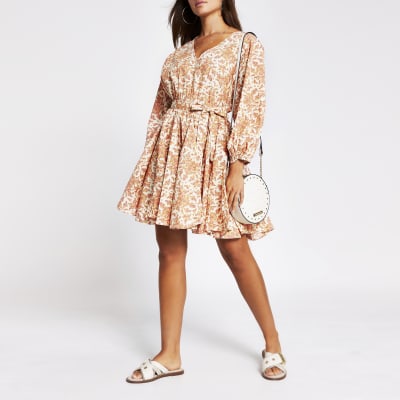 river island orange dress