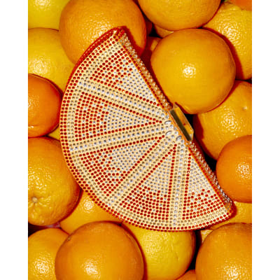 Orange Slice Embellished Clutch Bag