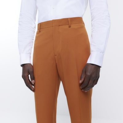 Orange dress best sale pants mens