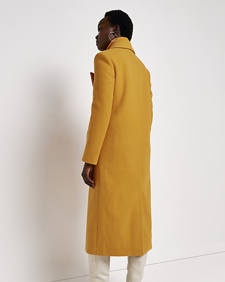 Orange straight longline coat