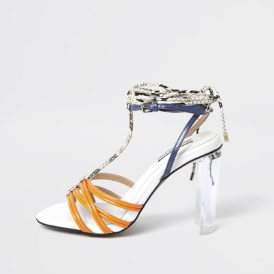 perspex sandal heels