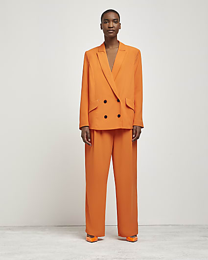 Orange tailored double breasted blazer