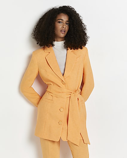 Orange tailored longline blazer