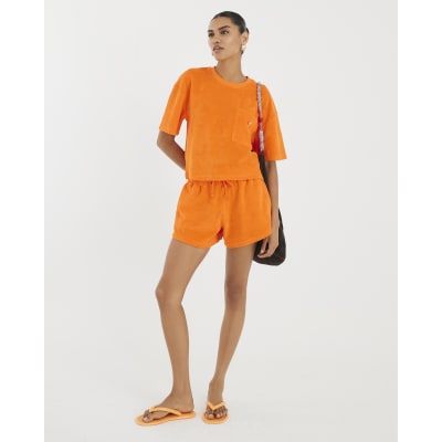 Orange Towelling Shorts