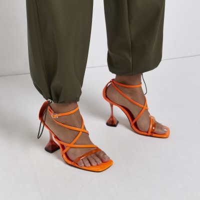 orange heels wide fit