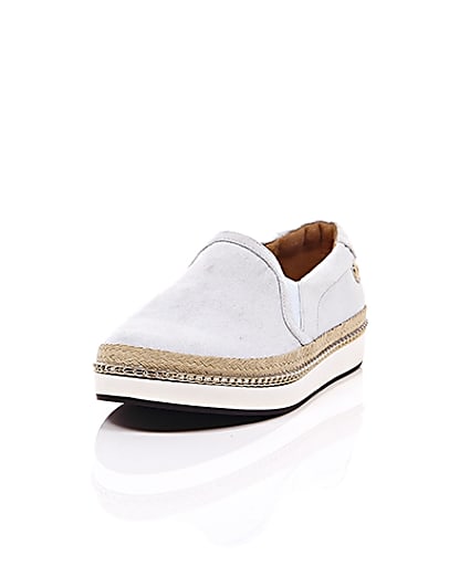 360 degree animation of product Pale blue espadrille sole plimsolls frame-2