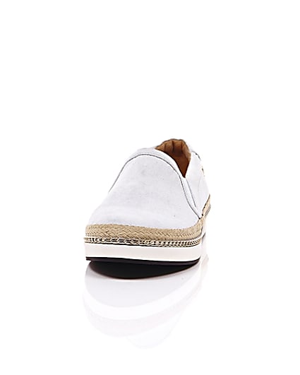 360 degree animation of product Pale blue espadrille sole plimsolls frame-3