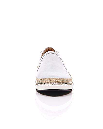 360 degree animation of product Pale blue espadrille sole plimsolls frame-4