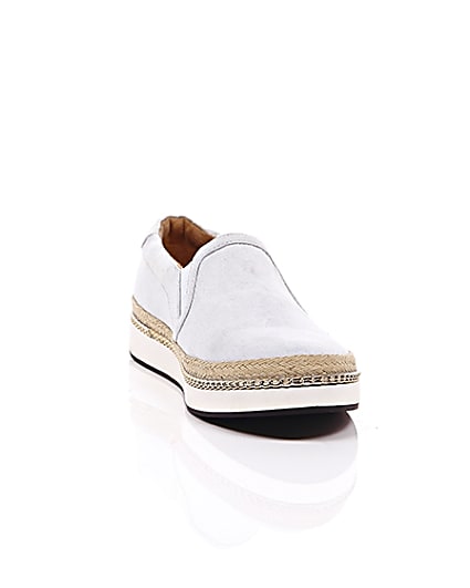 360 degree animation of product Pale blue espadrille sole plimsolls frame-5