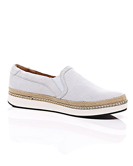 360 degree animation of product Pale blue espadrille sole plimsolls frame-8