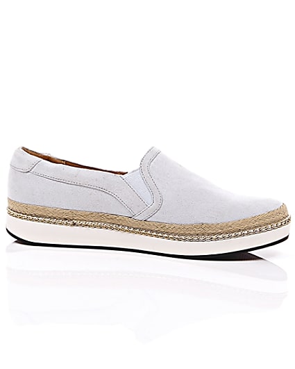 360 degree animation of product Pale blue espadrille sole plimsolls frame-9