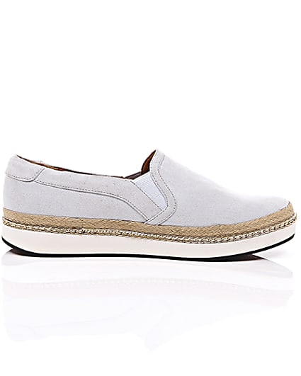 360 degree animation of product Pale blue espadrille sole plimsolls frame-10