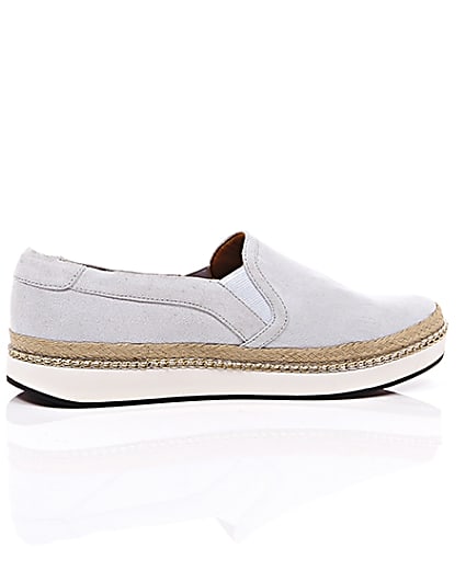 360 degree animation of product Pale blue espadrille sole plimsolls frame-11