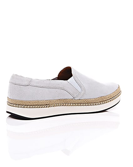 360 degree animation of product Pale blue espadrille sole plimsolls frame-12