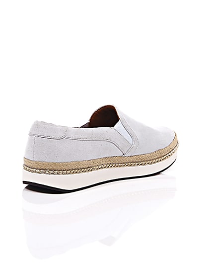 360 degree animation of product Pale blue espadrille sole plimsolls frame-13