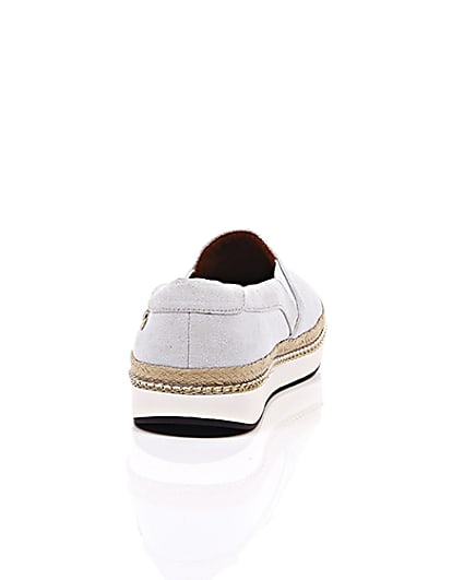 360 degree animation of product Pale blue espadrille sole plimsolls frame-15