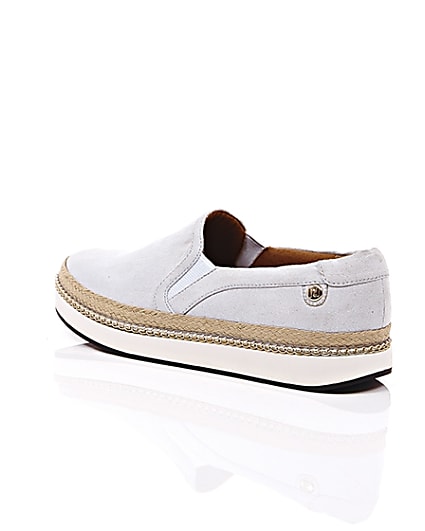 360 degree animation of product Pale blue espadrille sole plimsolls frame-19