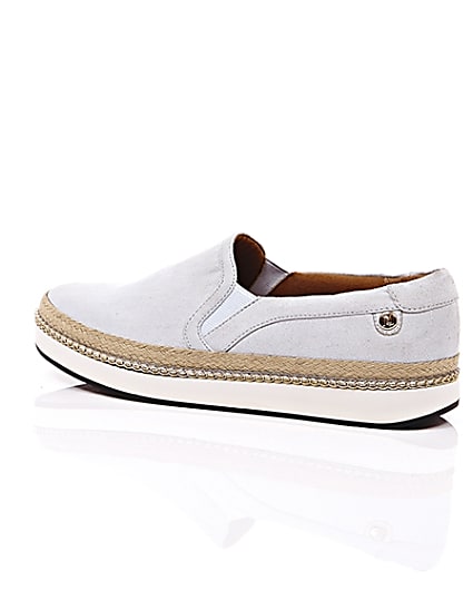 360 degree animation of product Pale blue espadrille sole plimsolls frame-20