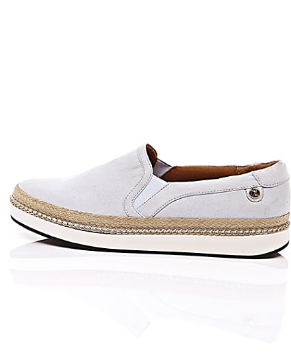 360 degree animation of product Pale blue espadrille sole plimsolls frame-21