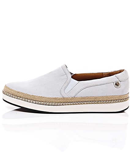360 degree animation of product Pale blue espadrille sole plimsolls frame-22