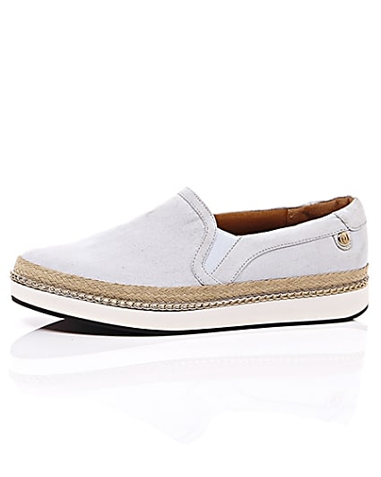 360 degree animation of product Pale blue espadrille sole plimsolls frame-23