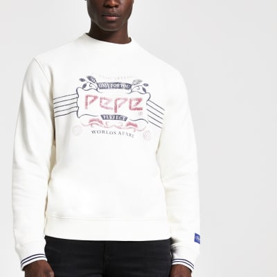 pepe jeans white sweatshirt