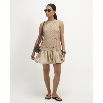 Petite Crochet Hybrid Mini Dress
